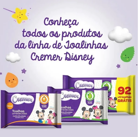 Lenços Humedecidos Cremer Disney Baby Hidratante