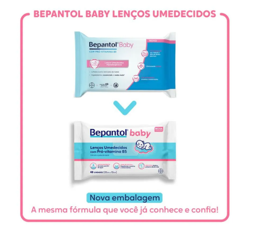 Lenços Humedecidos Bepantol Baby Proteção Pura